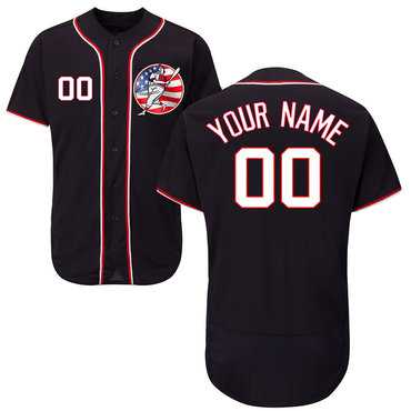 Nationals Black Customized Flexbase New Design Jersey,We sell and wholesale Nationals Black Customized Flexbase New Design Jersey on line form chian!